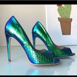 Shoeclub21 stiletto blue snake mermaid